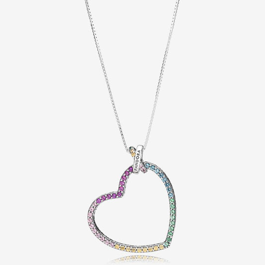 Pandora Rainbow Hear Necklace